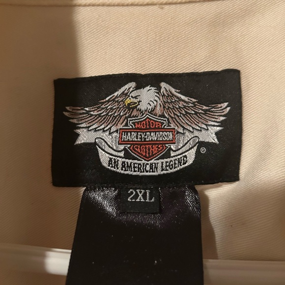 Harley-Davidson Men's Beige Button Down Shirt Size 2XL - Picture 5 of 10